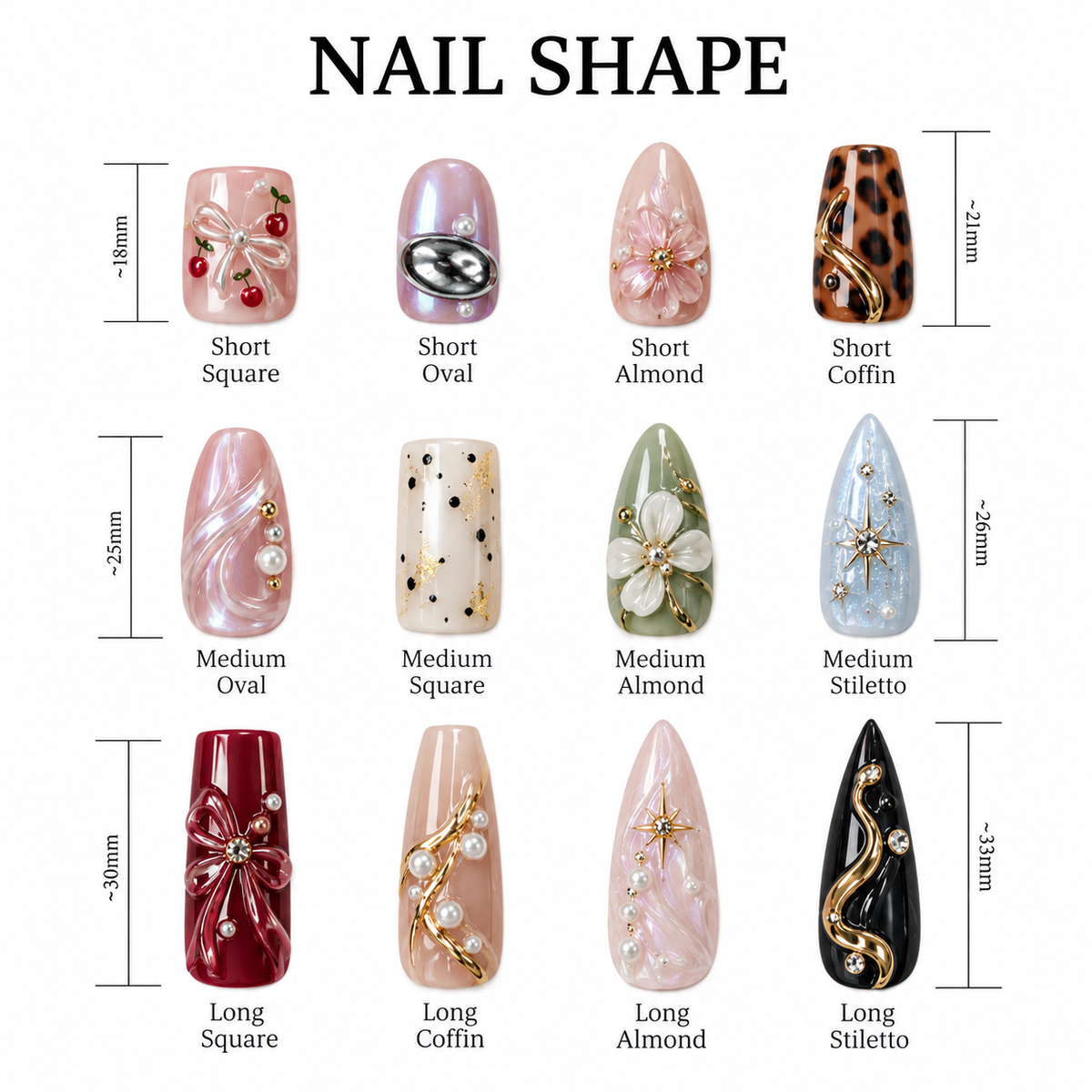 Gothic Press On Nails, Black Red Stiletto Nails with 3D Cross Chains & Vampire Nail Art